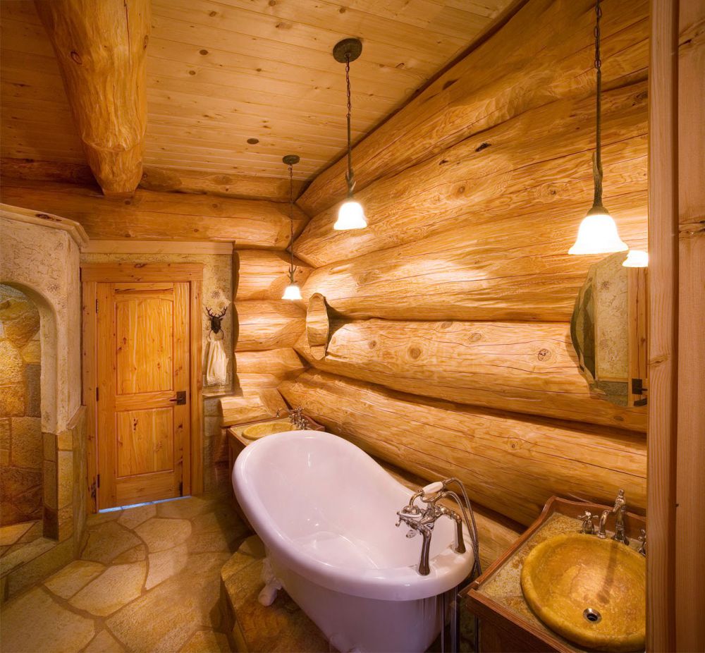 как оборудовать ванную комнату в деревянном доме